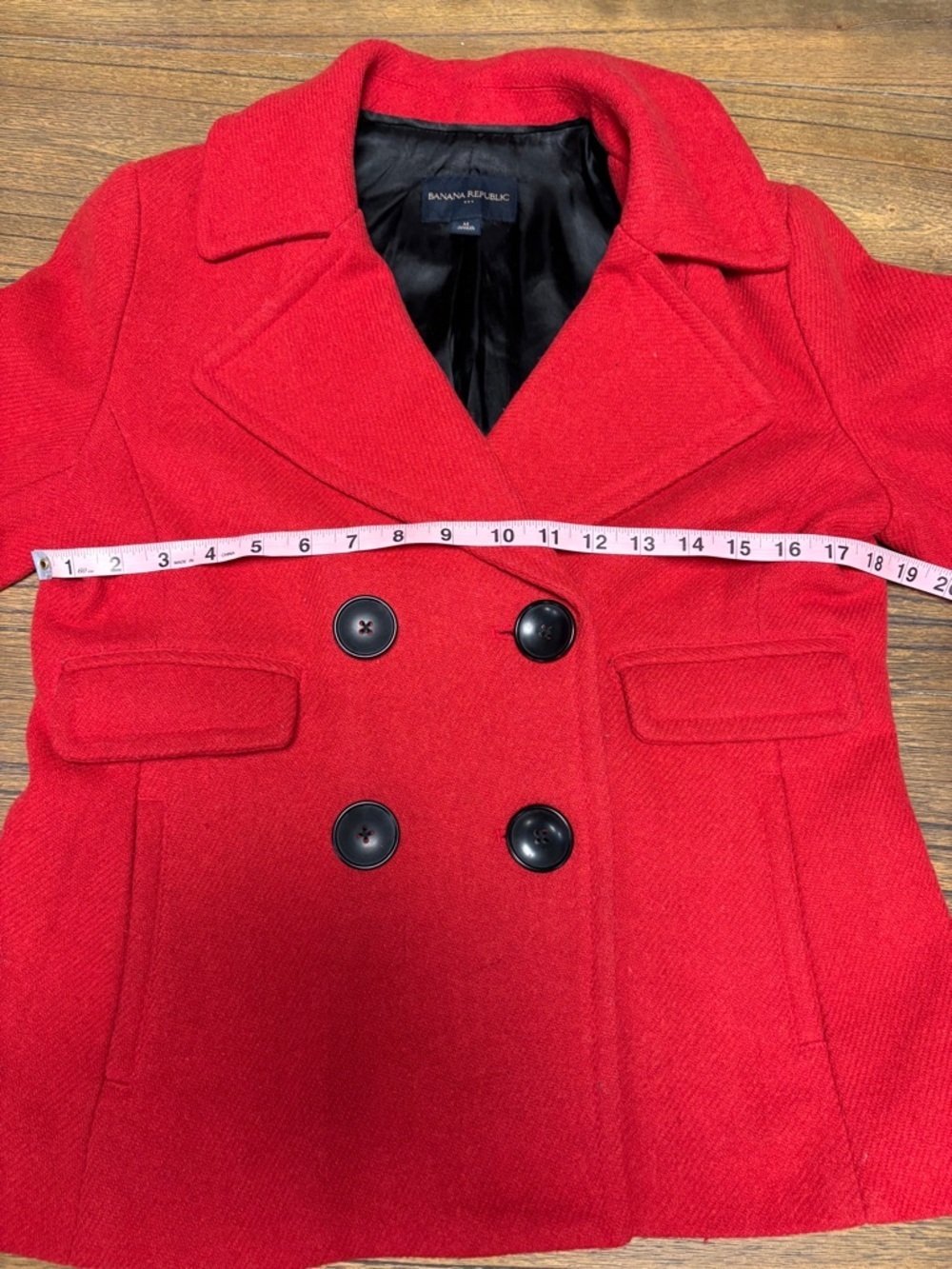 Banana Republic Red Double-Breasted Peacoat - Picture 3 of 7